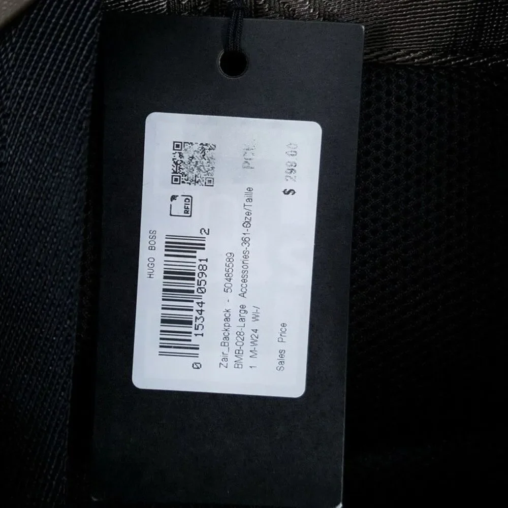 HUGO BOSS Mens Backpack Tan Brown Regenerated Leather ZAIR $299